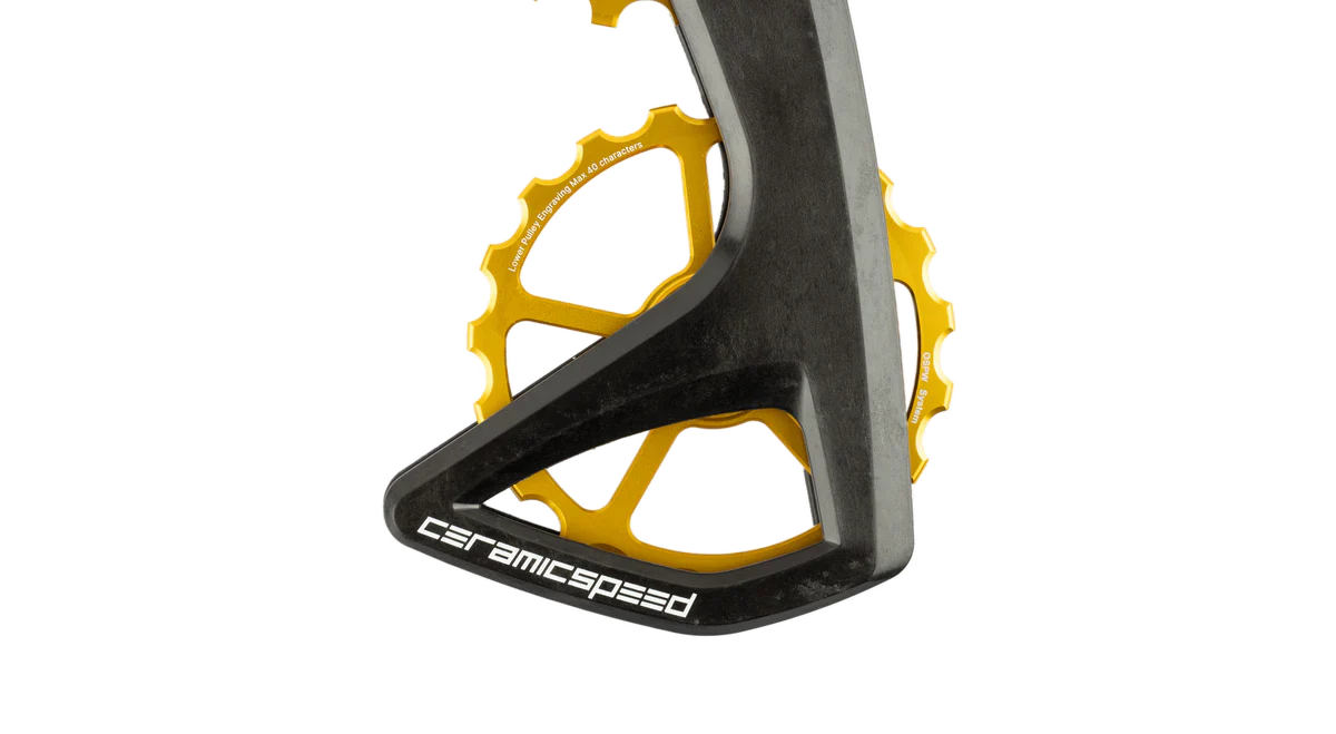 Cambio Trasero CeramicSpeed OSPW RS 5-Radios SRAM Red/Force AXS Negro Dorado