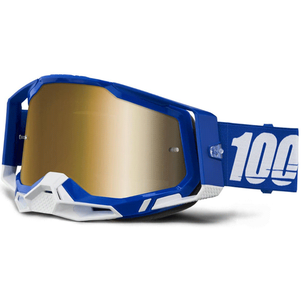 Antiparra 100% Racecraft 2 Goggle Blue - Mirror True Gold Lens
