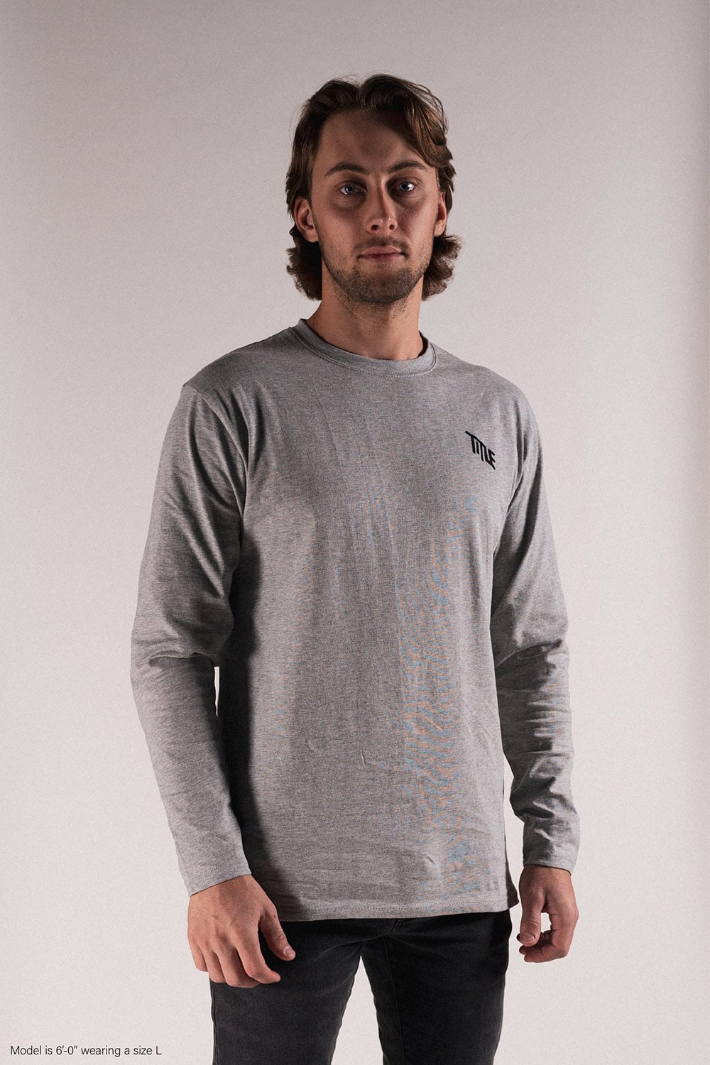 Polera Manga Larga Title - Gris