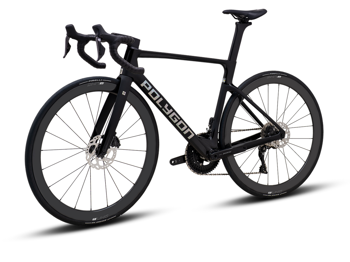 Bicicleta Ruta Polygon HE A7 Di2 Black Phantom - 105 Di2 + Carbon Wheels