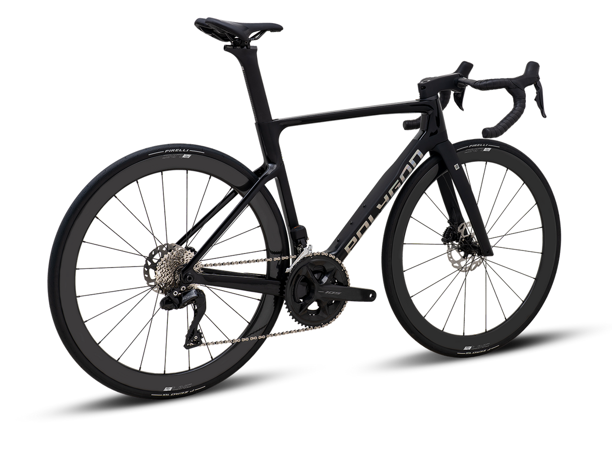 Bicicleta Ruta Polygon HE A7 Di2 Black Phantom - 105 Di2 + Carbon Wheels