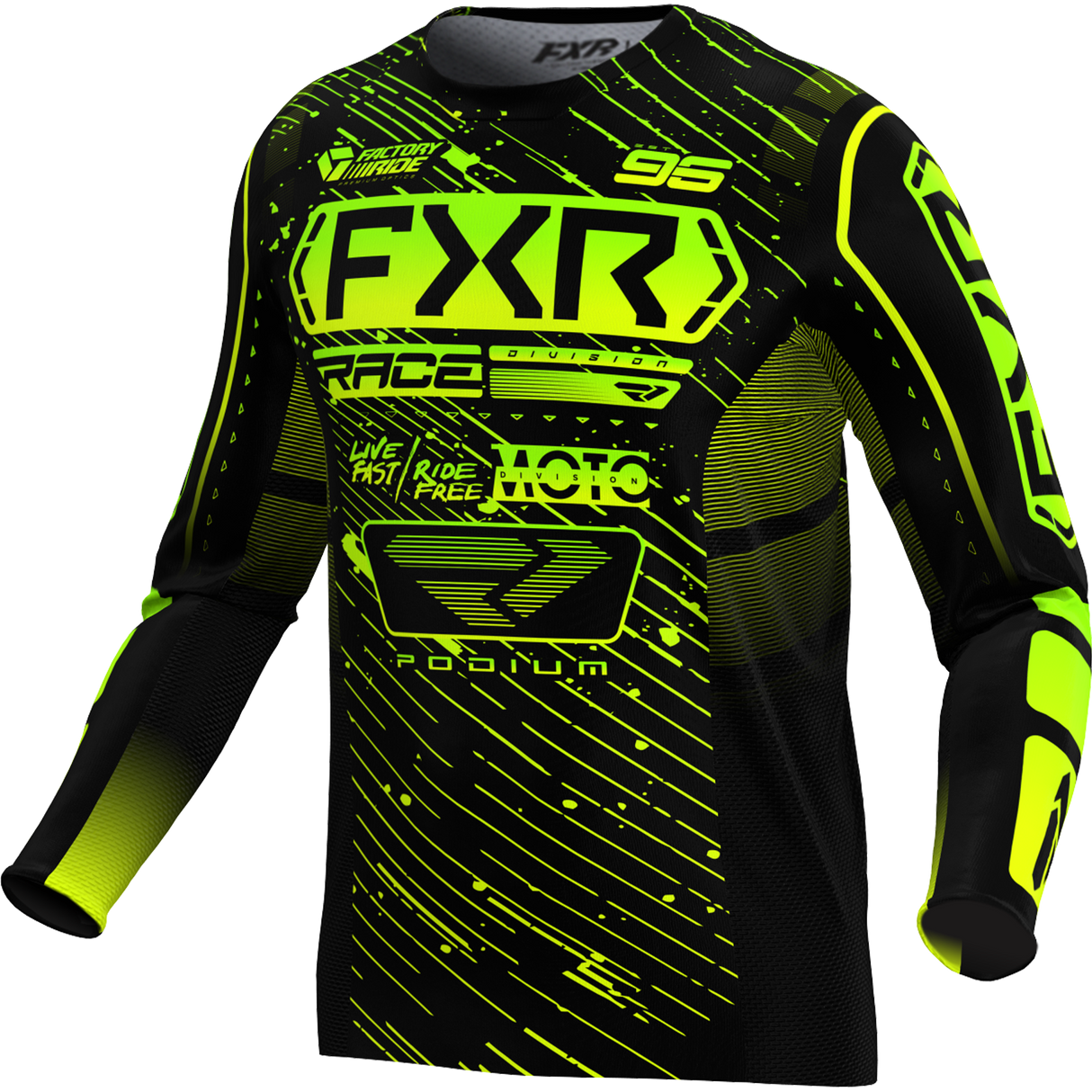 FXR Racing Jersey Fxr Podium Black/Hivis/Lime