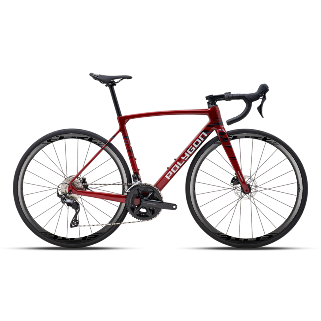 Bicicleta Ruta Polygon Strattos S7D Red/Blk - 105 12V + Carbon Wheels