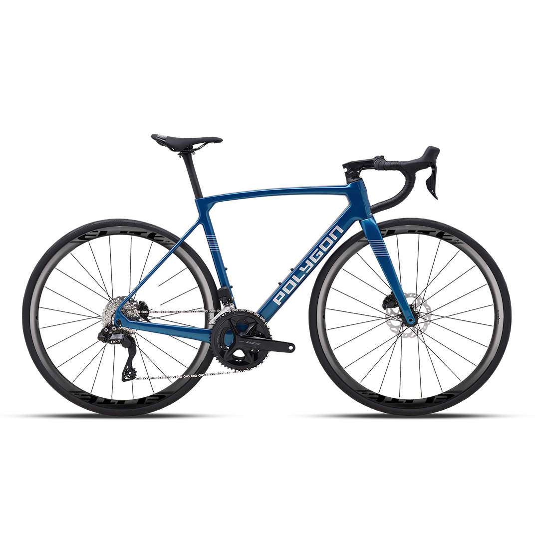 Bicicleta Ruta Polygon Strattos Carbon S7X Blue- 105 Di2 12V + Carbon Wheels