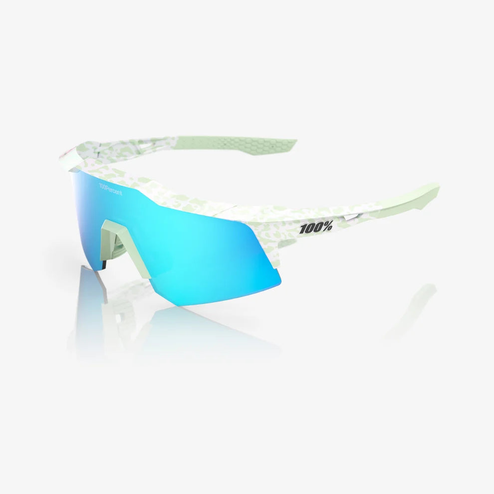 Anteojos 100% Speedcraft Xs Le Elly 2 Polished Light Green - Blue Topaz Mirror Lens