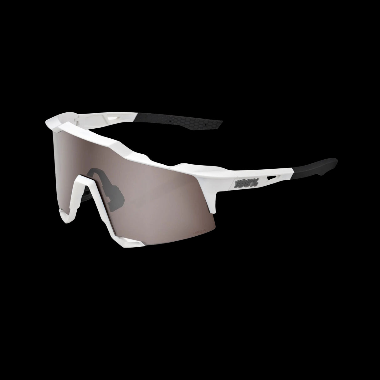 Lentes Ciclismo 100% Speedcraft Matte White - Hiper Silver Mirror Lens