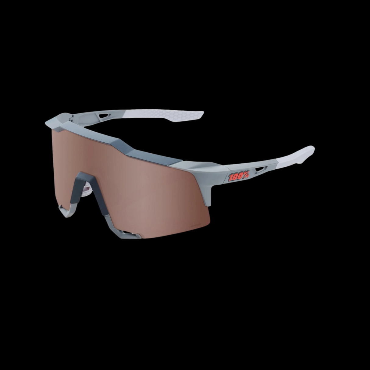Lentes Ciclismo 100% Speedcraft Soft Tact Stone Grey - Hiper Crimson Silver Mirror Lens