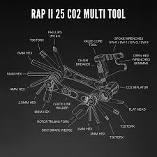 Herramienta Lezyne Rap Ii 25 Co2 Multi Tool Black