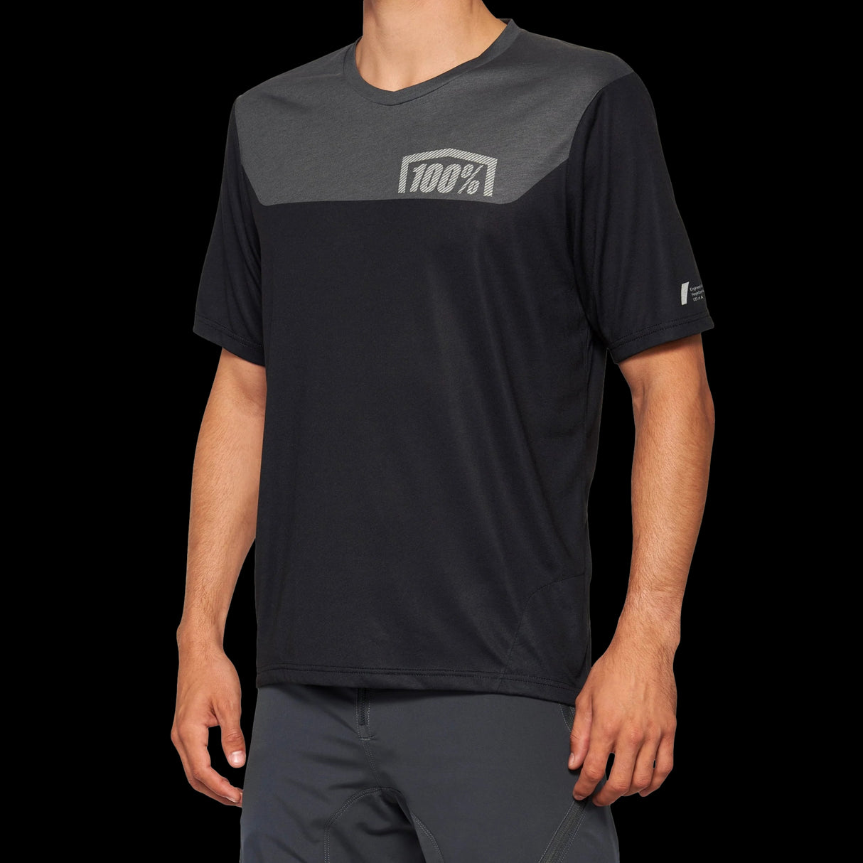 Jersey 100% Airmatic Short Sleeve Black/Charcoal