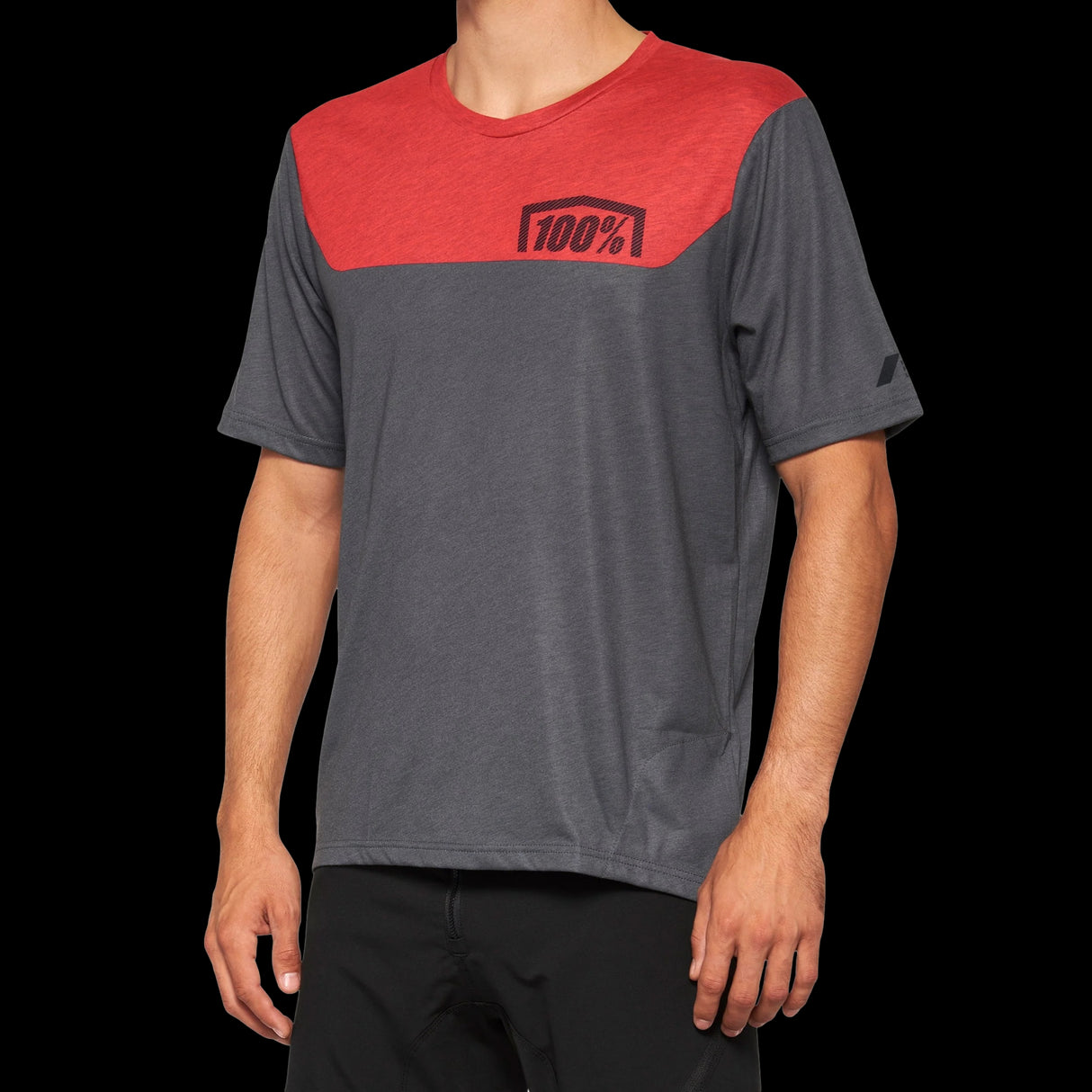 Jersey 100% Airmatic Short Sleeve Charcoal/Racer Red