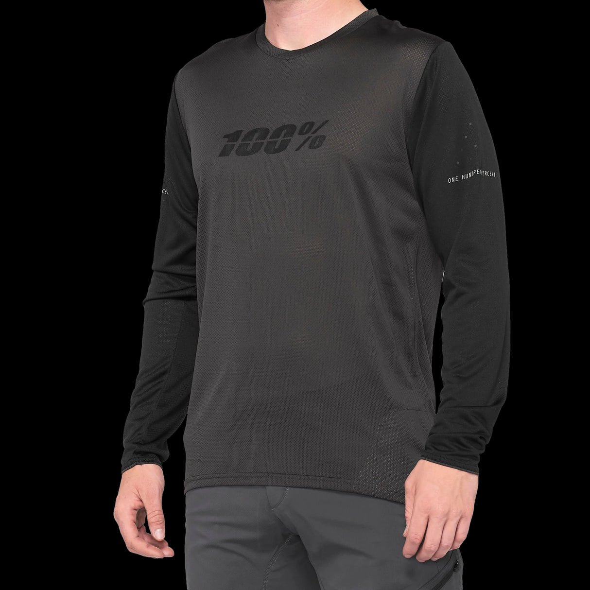 Jersey 100% Ridecamp Long Sleeve Black/Charcoal