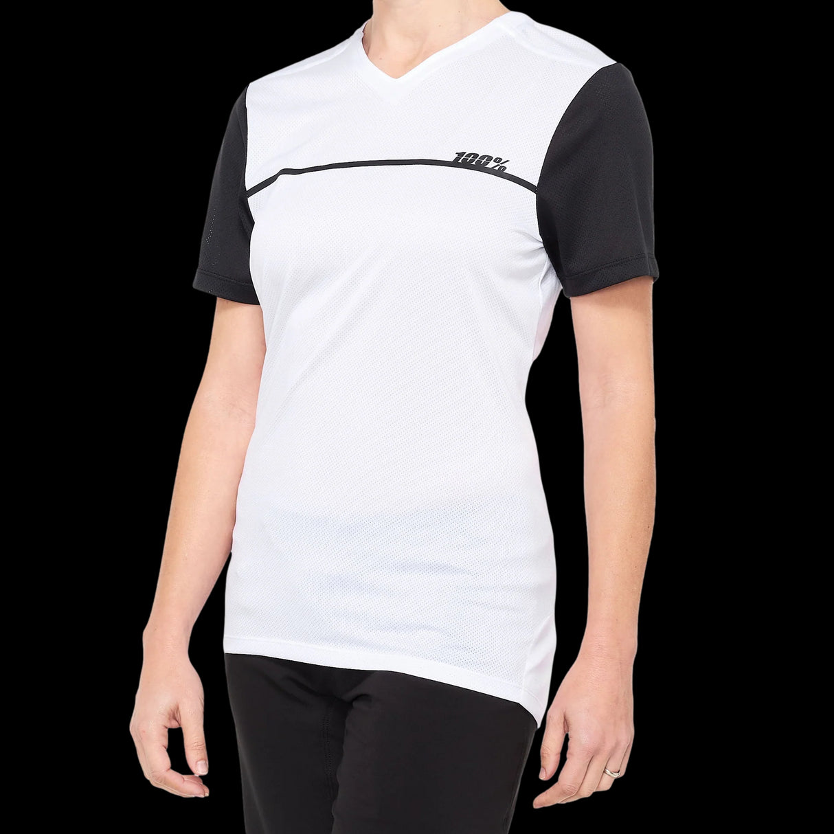 Jersey 100% Ridecamp Mujer Short Sleeve White/Black