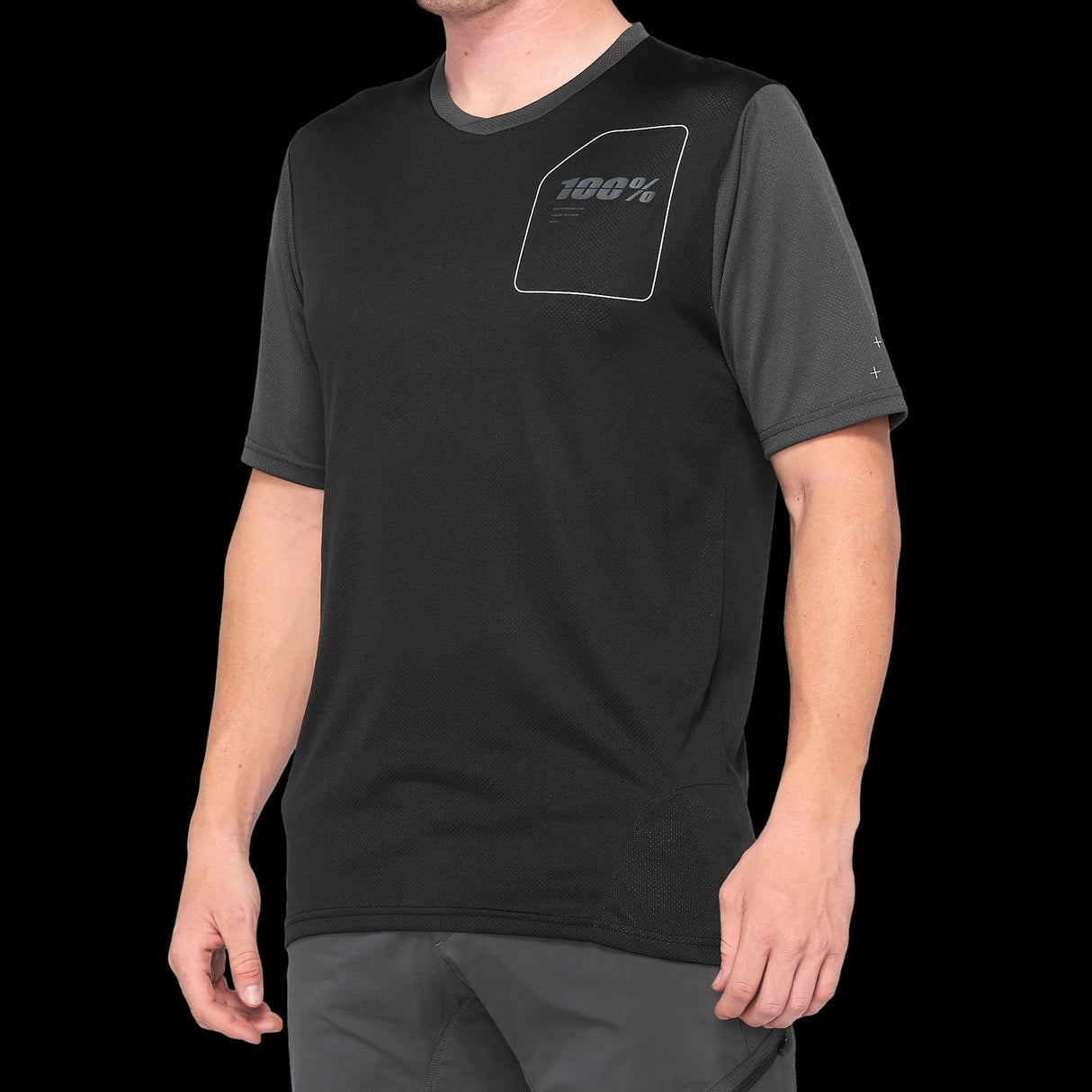 Jersey 100% Ridecamp Short Sleeve Black/Charcoal