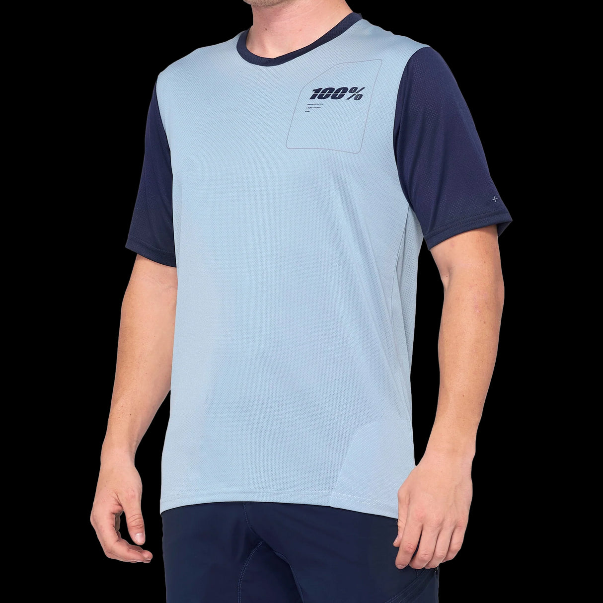 Jersey 100% Ridecamp Short Sleeve Lt. Slate Blue/Navy