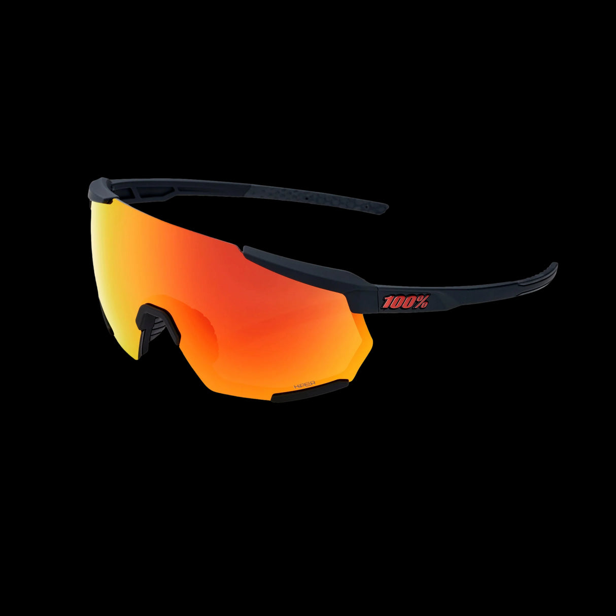 Lentes Ciclismo 100% Racetrap 3.0 Soft Tact Black - Hiper Red Multilayer Mirror Lens