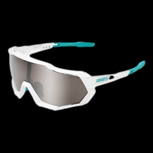 Lentes Ciclismo 100% Speedtrap Bora Hans Grohe Team White - Hiper Silver Mirror Lens