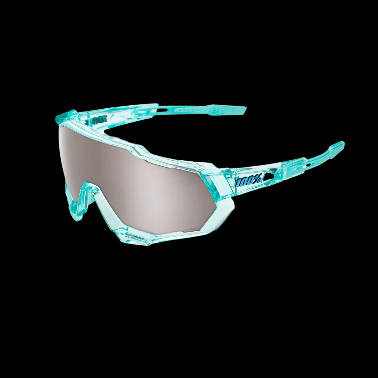 Lentes Ciclismo 100% Speedtrap Polished Translucent Mint - Hiper Silver Mirror Lens