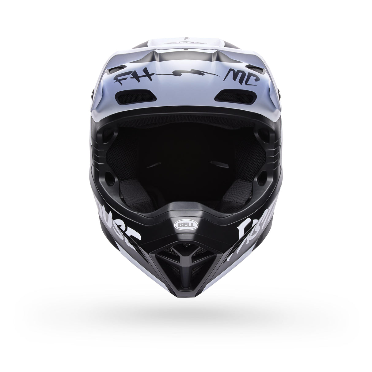 Casco Moto MX-10 Negro/Blanco Certificado QR Bell