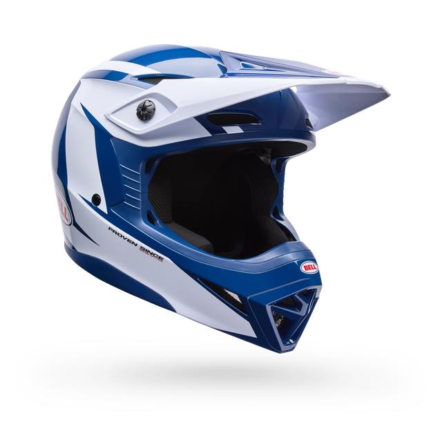 Casco Moto MX-10 Azul/Blanco Certificado QR Bell