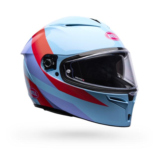 Casco Moto Calle Lithium Passion Azul Claro Certificado QR Bell