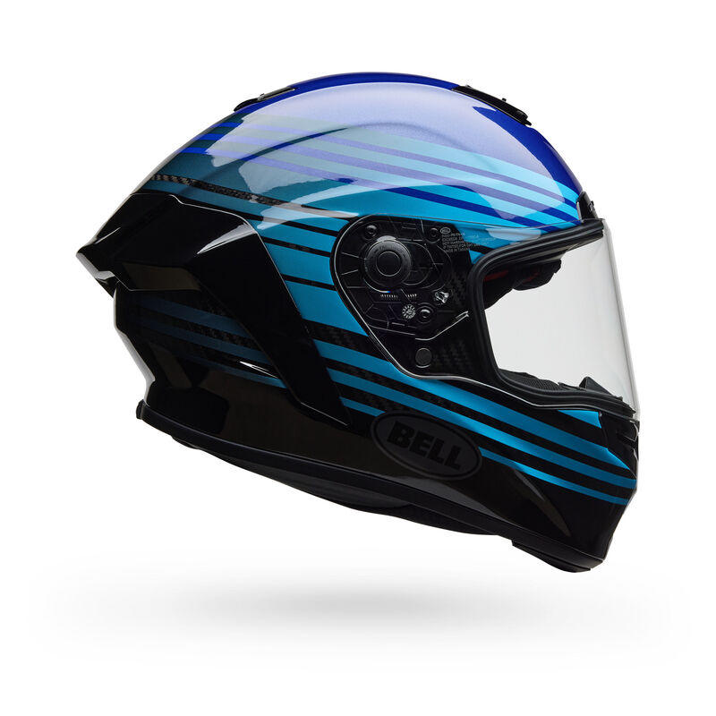 Casco Moto Calle Race Star DLX Flex Azul/Negro Certificado QR Bell
