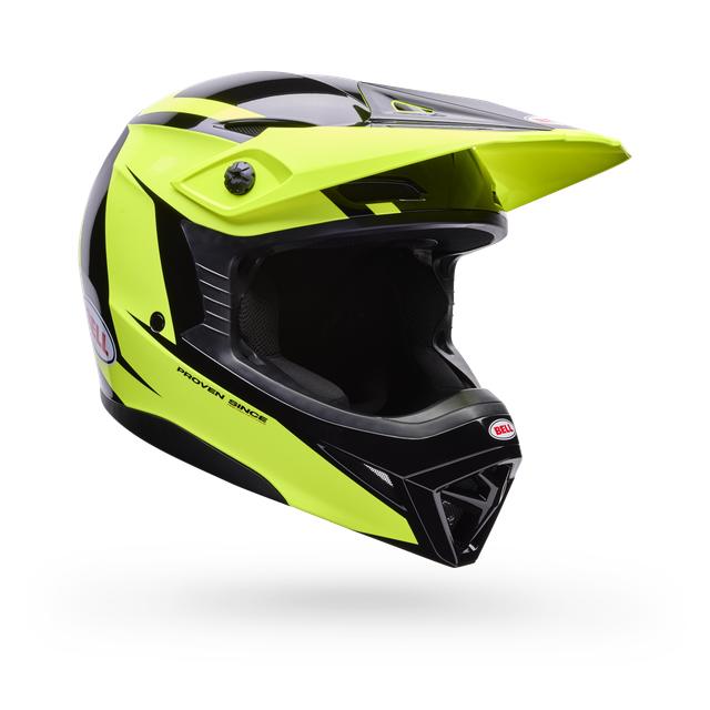 Casco Moto MX-10 Amarillo/Negro Certificado QR Bell