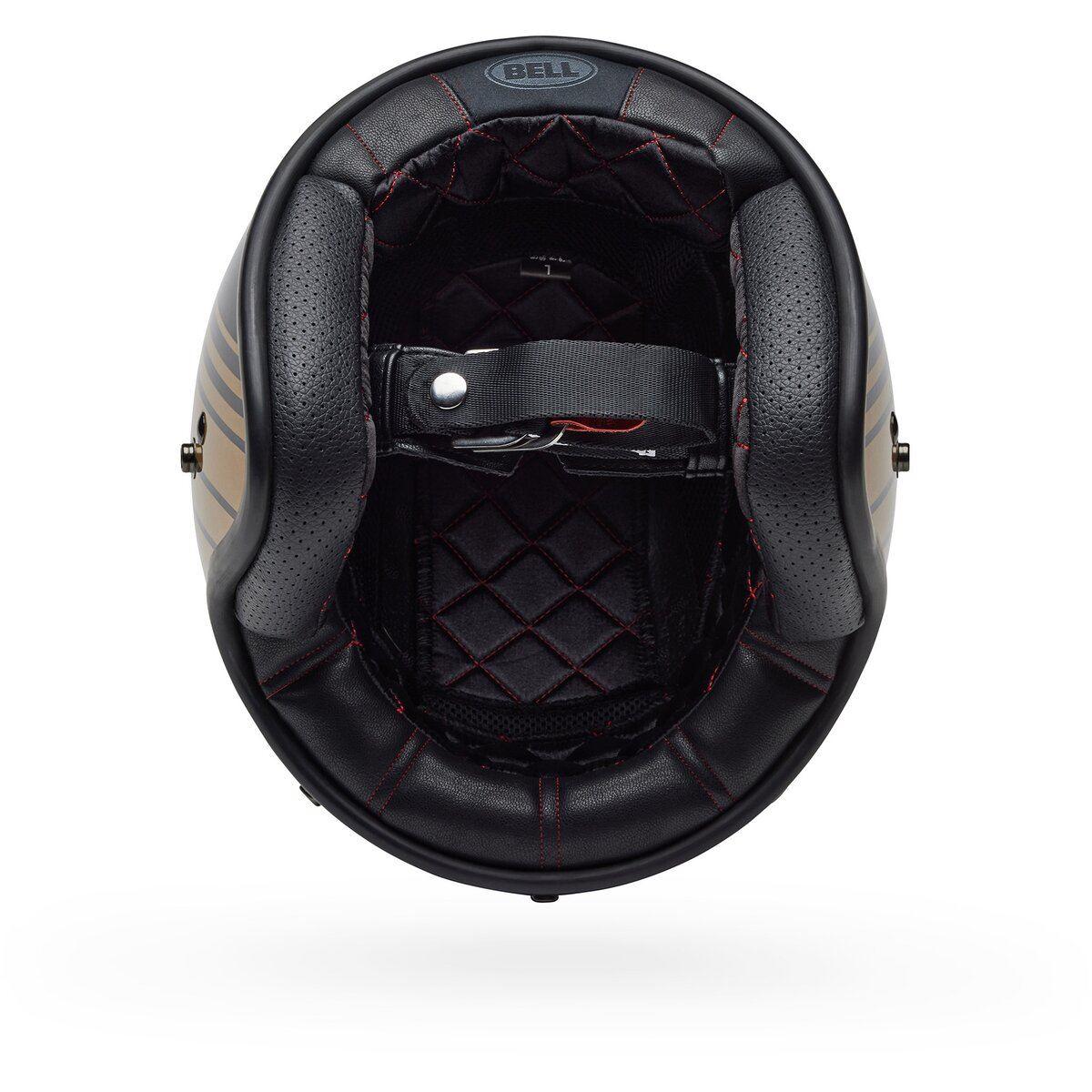 Casco Moto Calle Custom 500 EDGE BN/GD Certificado QR Bell