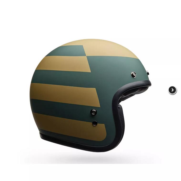 Casco Moto Calle Custom 500 Verde/Dorado Certificado QR Bell