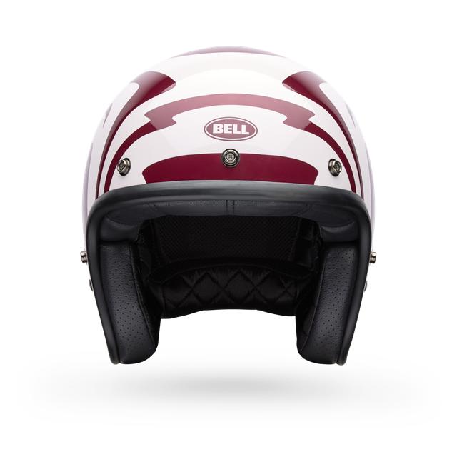 Casco Moto Calle Custom 500 Slap Rojo/Blanco Certificado QR Bell