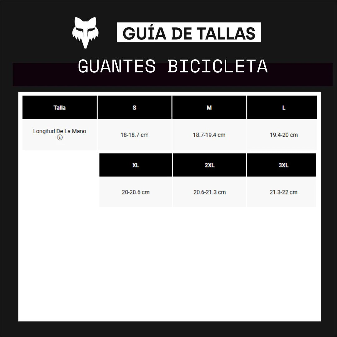 Guantes Bicicleta Ranger Fox - Negro
