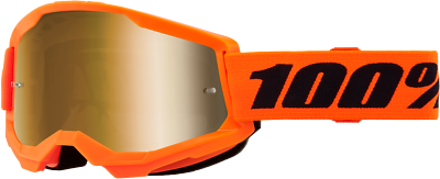 Antiparra 100% Strata 2 Goggle Neon Orange - Mirror True Gold Lens
