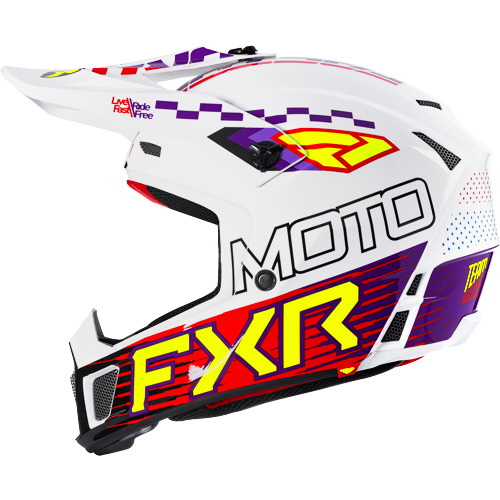 Casco FXR Clutch Race Div Mx White/Purple/Red