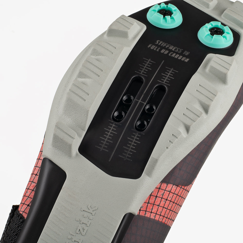 Zapatillas De Bicicleta Fizik Vento Ferox Carbon Rojo-Turquesa