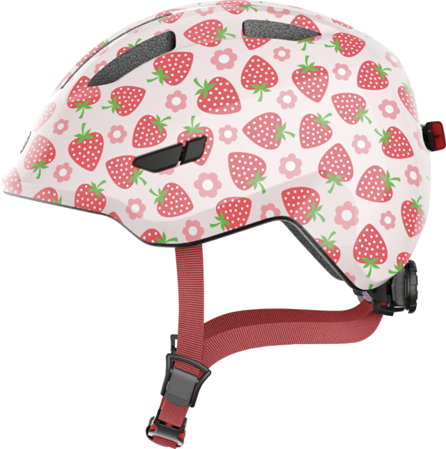 Casco Bicicleta Abus Niño Smiley 3.0 LED Rosa Frutilla