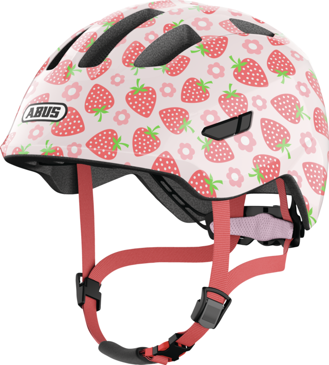 Casco Bicicleta Abus Niño Smiley 3.0 LED Rosa Frutilla