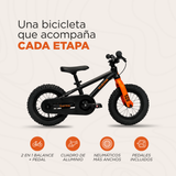 Bicicleta Niño 2 en 1 Dual Ride 12 - Black/Orange