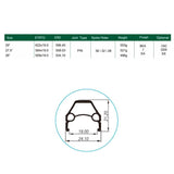 Llanta Weinmann ZAC2000 26" Ojetillos CNC 36H Schrader Negro