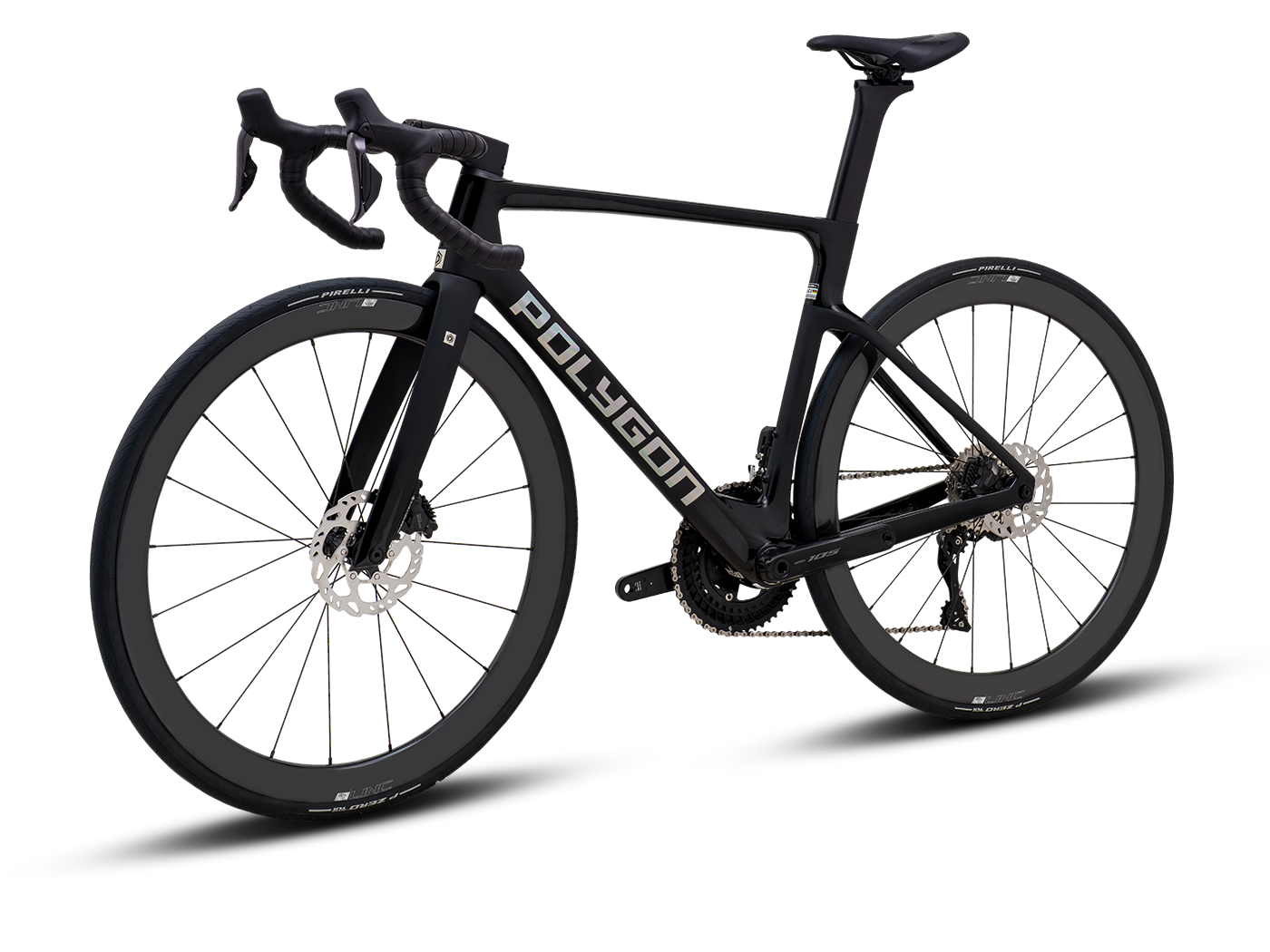 Bicicleta Ruta Polygon HE A7 Di2 Black Phantom - 105 Di2 + Carbon Wheels
