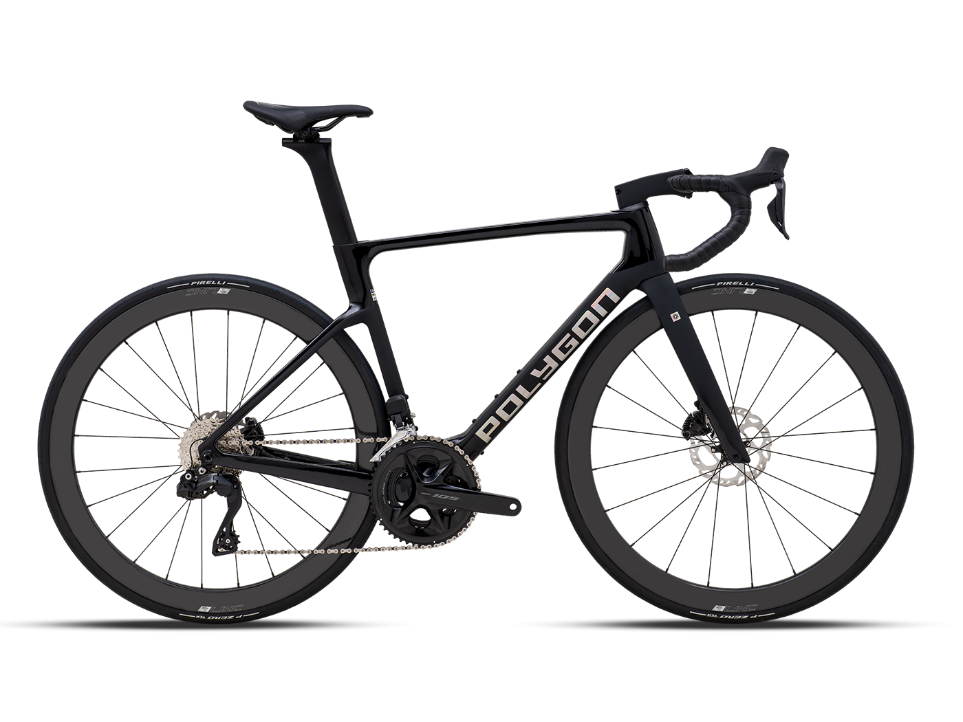 Bicicleta Ruta Polygon HE A7 Di2 Black Phantom - 105 Di2 + Carbon Wheels