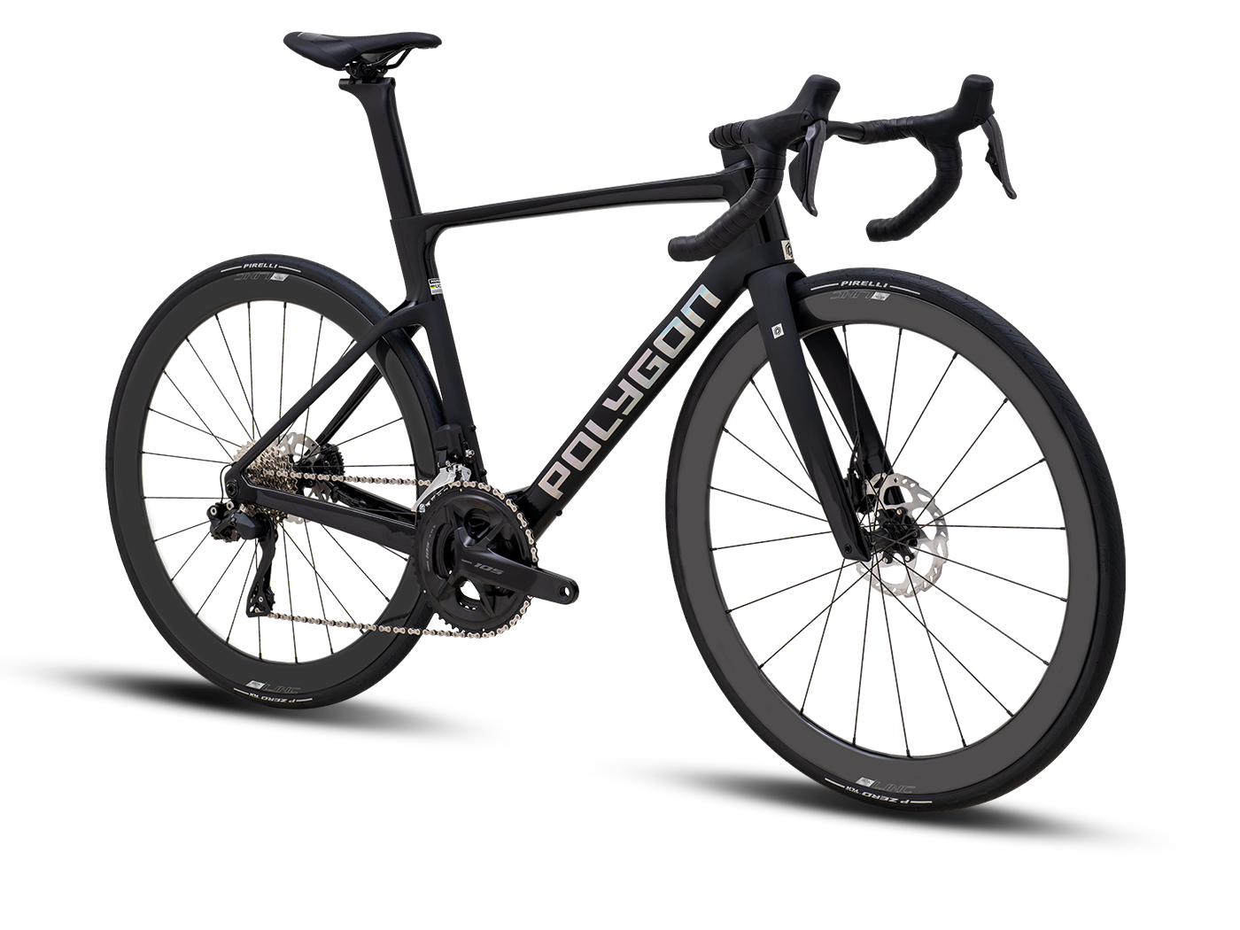Bicicleta Ruta Polygon HE A7 Di2 Black Phantom - 105 Di2 + Carbon Wheels