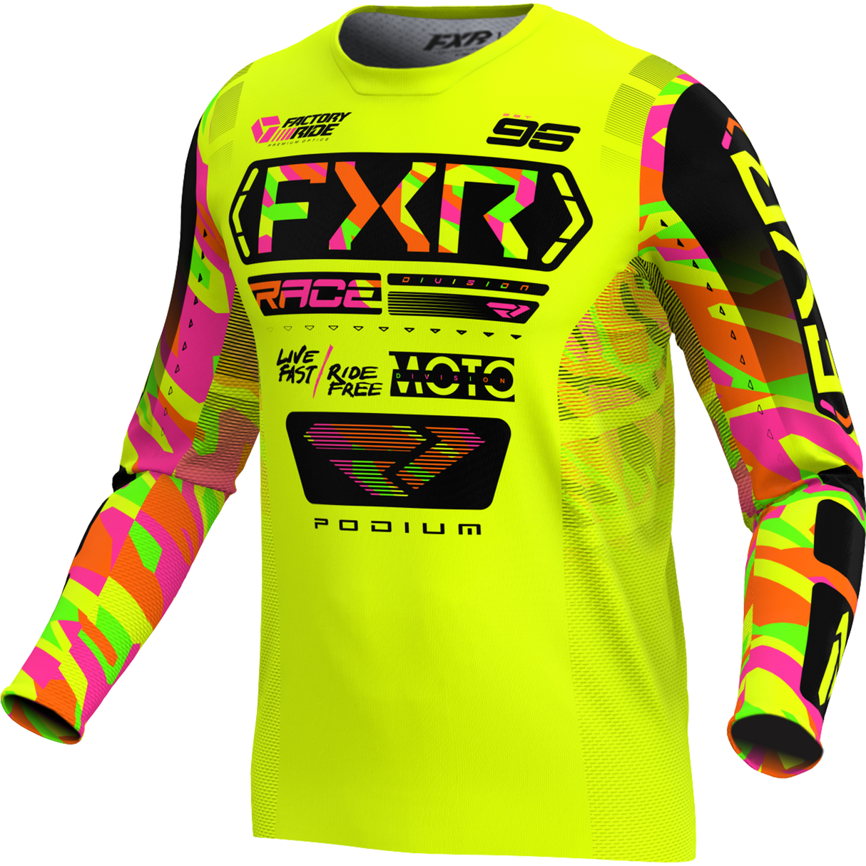 FXR Racing Jersey Fxr Podium Hivis/Sherbet Camo