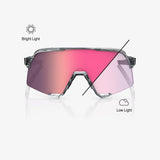 Lentes Ciclismo 100% S3 Polished Translucent Grey - Rose Gold Mirror Photochromic Lens