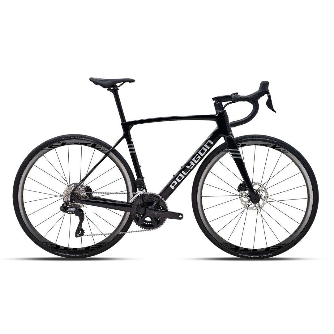 Bicicleta Ruta Polygon Strattos Carbon S7X Black- 105 Di2 12V + Carbon Wheels