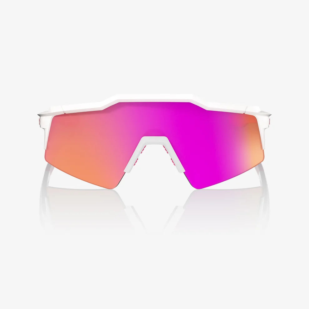 Anteojos 100% Speedcraft Sl Matte White/Pink - Hiper Vital Pink Mirror Lens