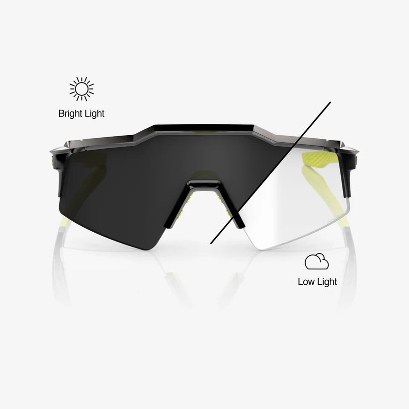 Anteojos 100% Speedcraft Sl Gloss Black - Clear / Smoke Photochromic Lens