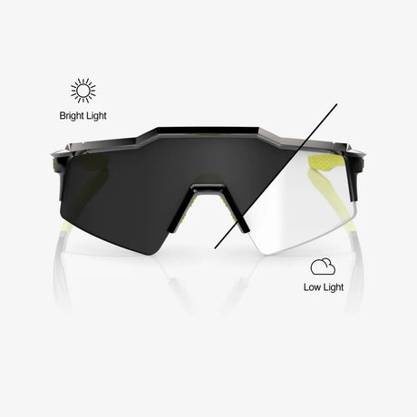 Anteojos 100% Speedcraft Sl Gloss Black - Clear / Smoke Photochromic Lens