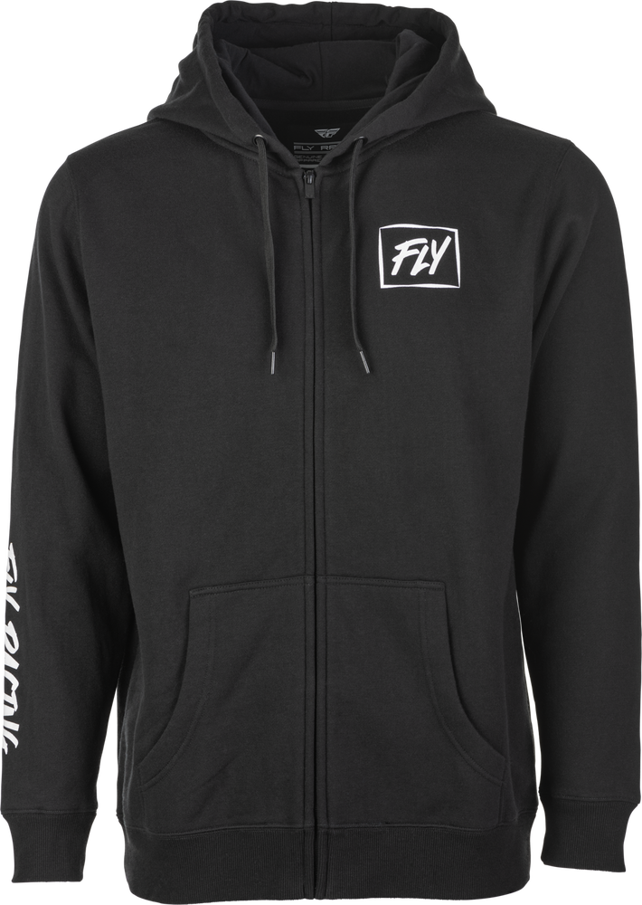 FLY LITE ZIP UP HOODIE BLACK/WHITE