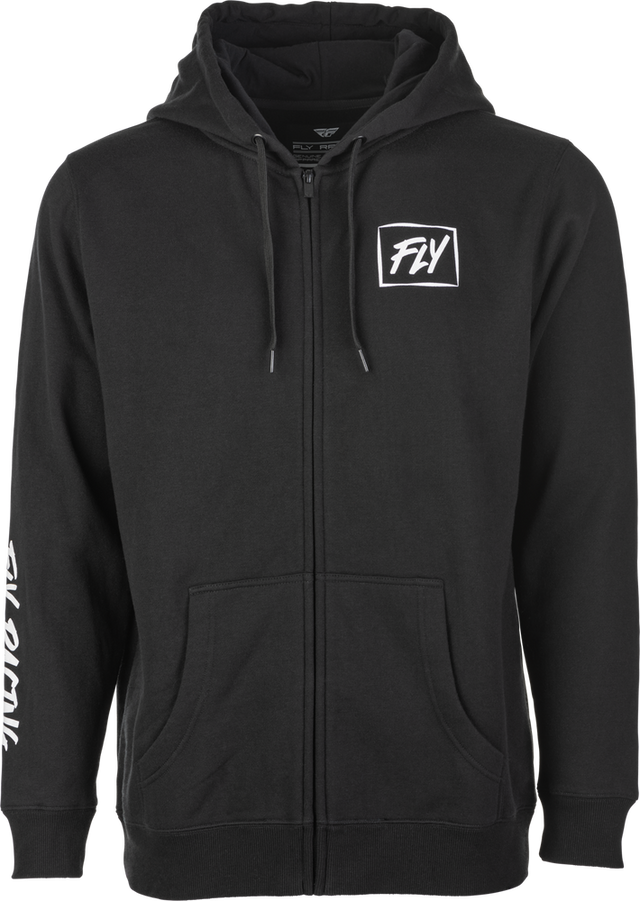 FLY LITE ZIP UP HOODIE BLACK/WHITE