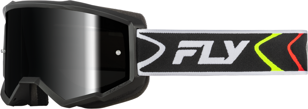 ZONE GOGGLE BLACK/WHITE W/BLACK MIRROR/SMOKE LENS