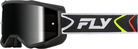 ZONE GOGGLE BLACK/WHITE W/BLACK MIRROR/SMOKE LENS